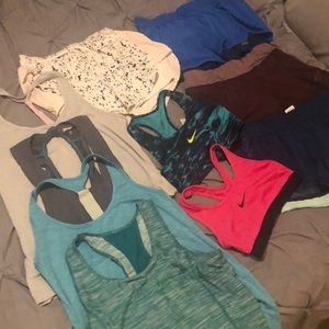 4 Pair shorts, 2 Nike Sports Bras, 4 Size Tank tops- All size small